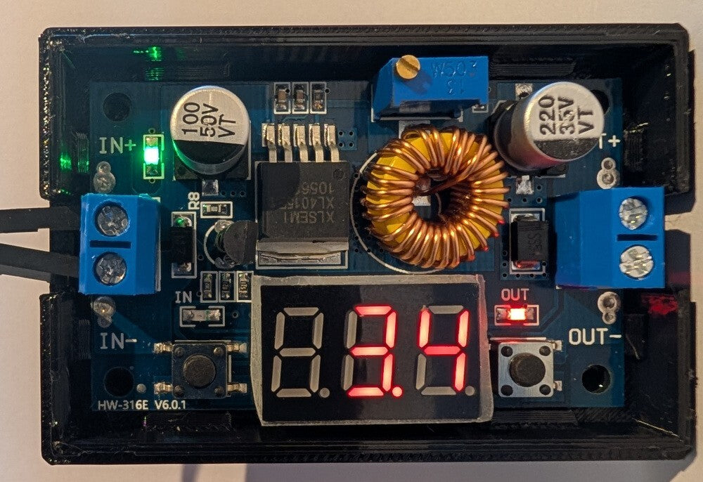 XL4015 5A 75W DC-DC Step Down Buck Converter with LED display PLUS OPTIONAL CASE