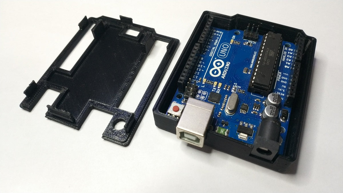 Uno R3 Case : Pins accessible : Snap fit for boards compatible with Arduino