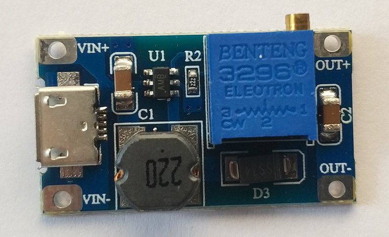 MT3608 Micro USB : 2A DC-DC Step Up 2-24V : Adjustable Converter Boost Module