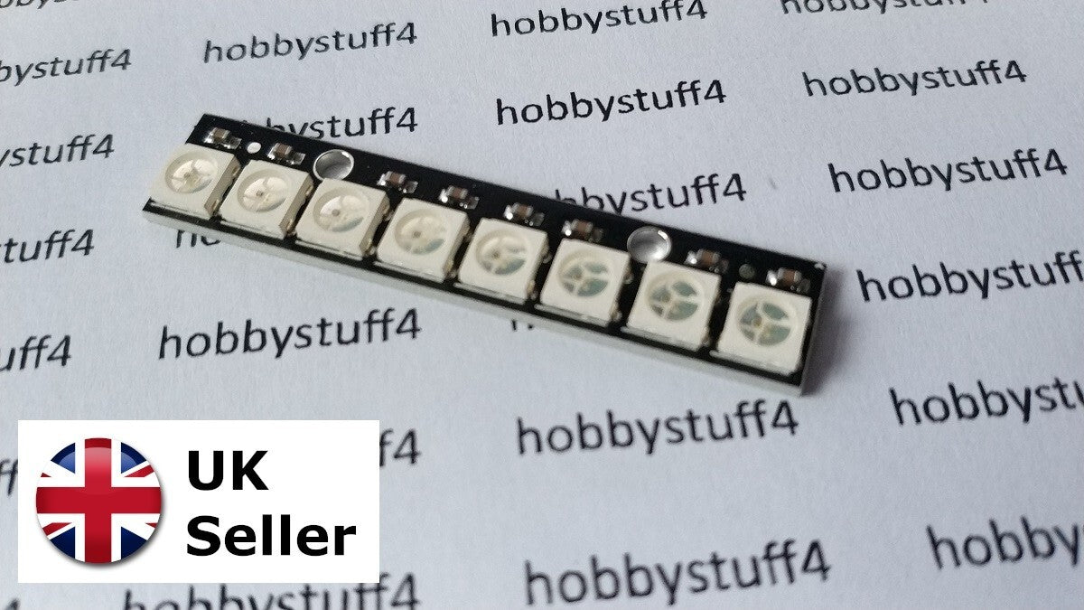NeoPixel compatible RGB LED stick / strip : 8 RGB LEDs WS2812B 5050