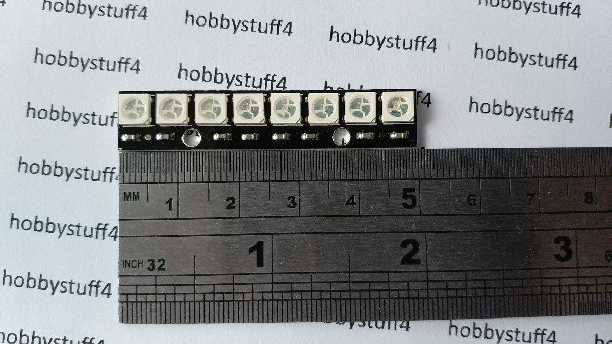 NeoPixel compatible RGB LED stick / strip : 8 RGB LEDs WS2812B 5050