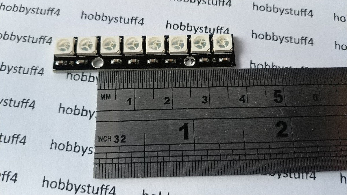 NeoPixel compatible RGB LED stick / strip : 8 RGB LEDs WS2812B 5050