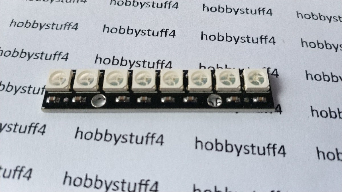 NeoPixel compatible RGB LED stick / strip : 8 RGB LEDs WS2812B 5050