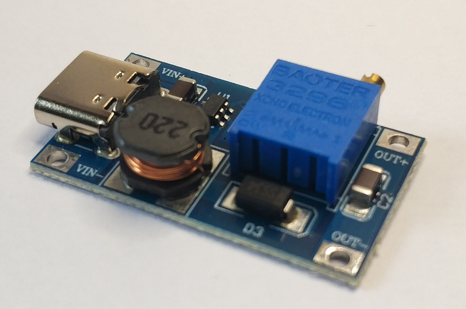 5x MT3608 USB-C : 2A DC-DC Step Up 2-24V : Adjustable Converter Boost Module