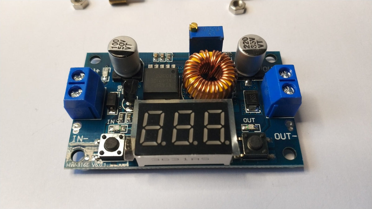 XL4015 5A 75W DC-DC Step Down Buck Converter with LED display PLUS OPTIONAL CASE