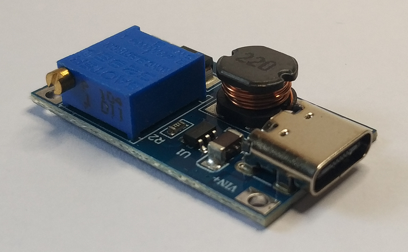 5x MT3608 USB-C : 2A DC-DC Step Up 2-24V : Adjustable Converter Boost Module
