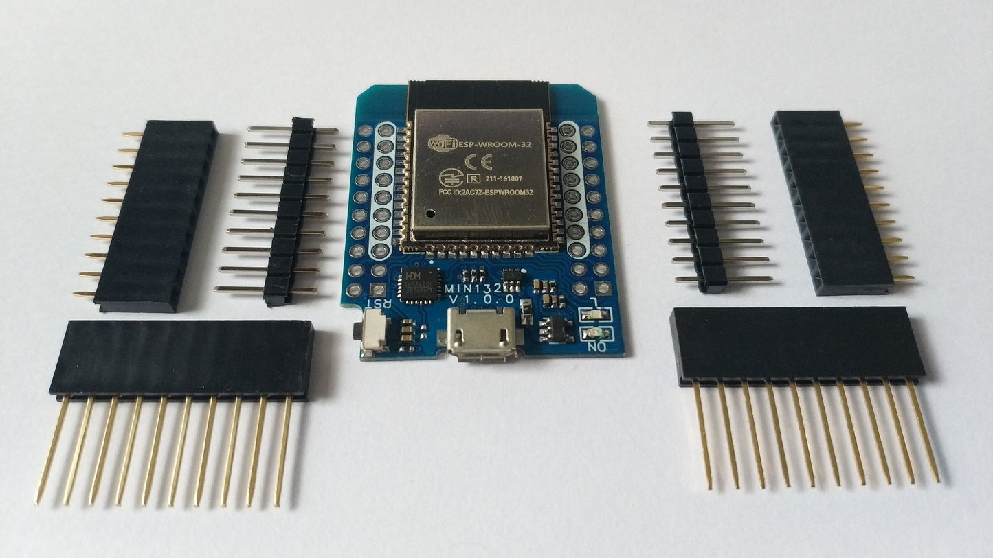 D1 Mini ESP32 with pins : CP2104 Driver / WiFi / Bluetooth / Dual Core / ESP-32